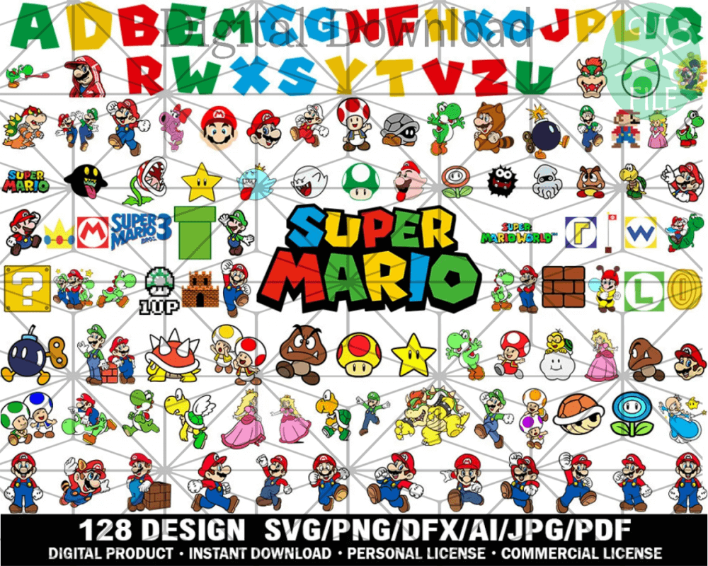 128+ Mario Bundle Svg, Mario Svg, Mario Family Svg - Tbsilkysvg.com