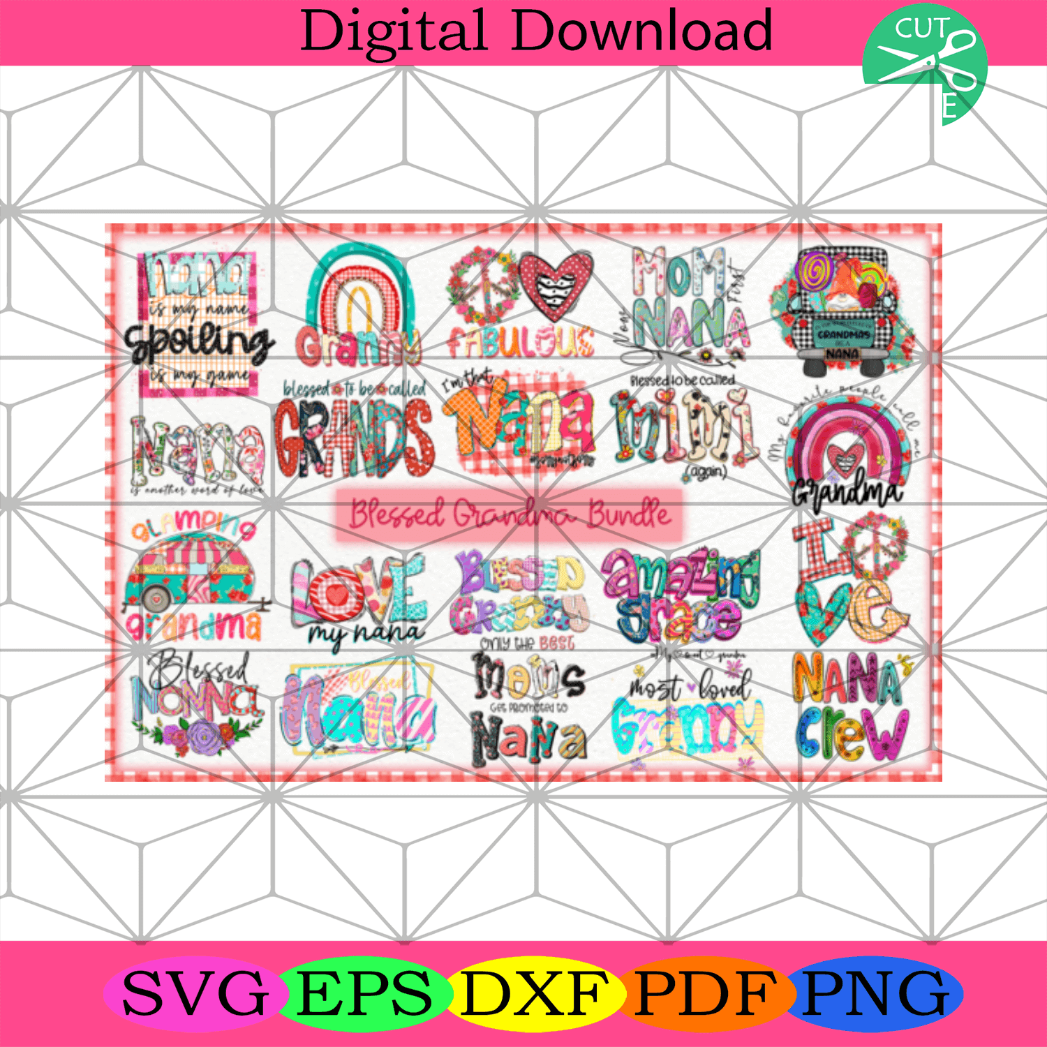 Grandma Sublimation Bundle, Grandma With Flowers, Nana Png - Tbsilkysvg.com