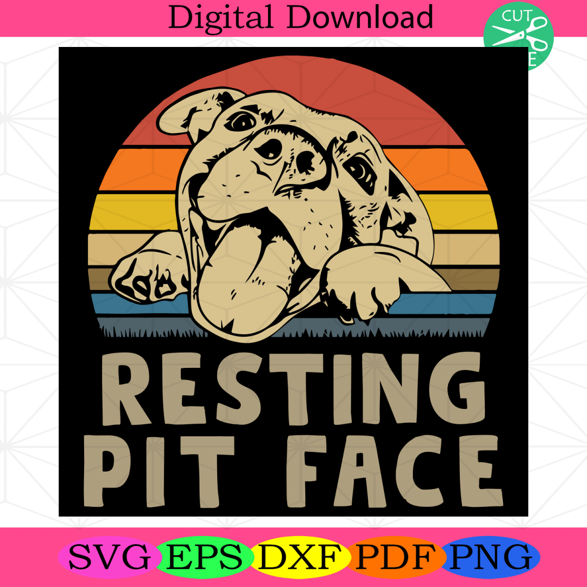 Resting Pit Face Svg, Pitbull Svg, Pitbull Shirt, Pitbull Svg - SilkySVG