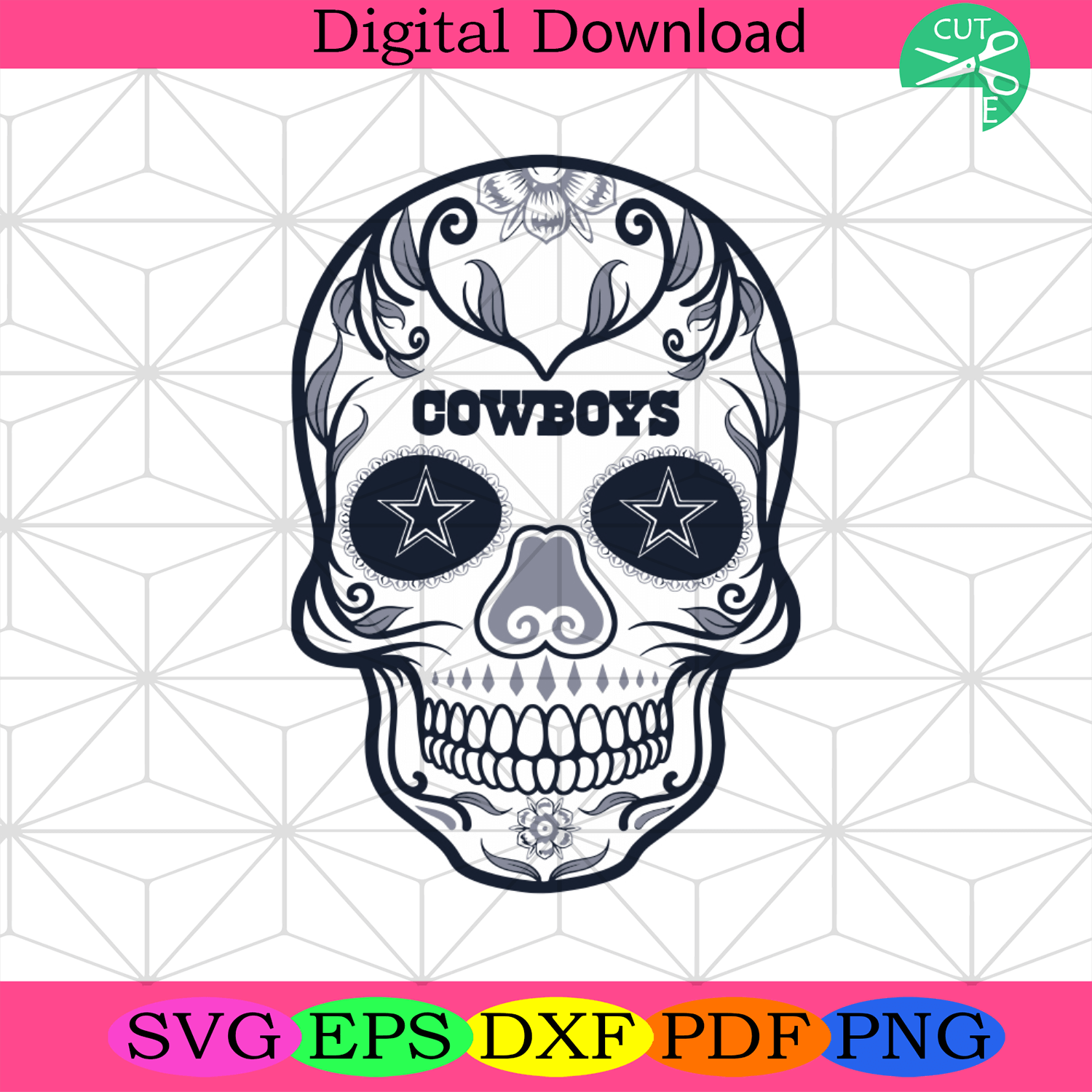 Dallas Cowboys Skull Svg, Sport Team Svg, Dallas Cowboy Svg - SilkySVG