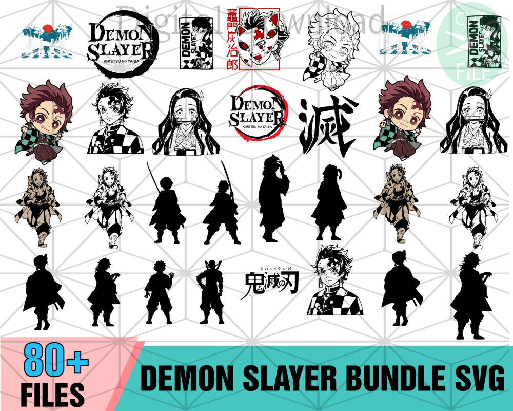 80+ Demon Slayer Bundle SVG, Demon Slayer Svg, Nezuko Svg, Nezuko Svg ...