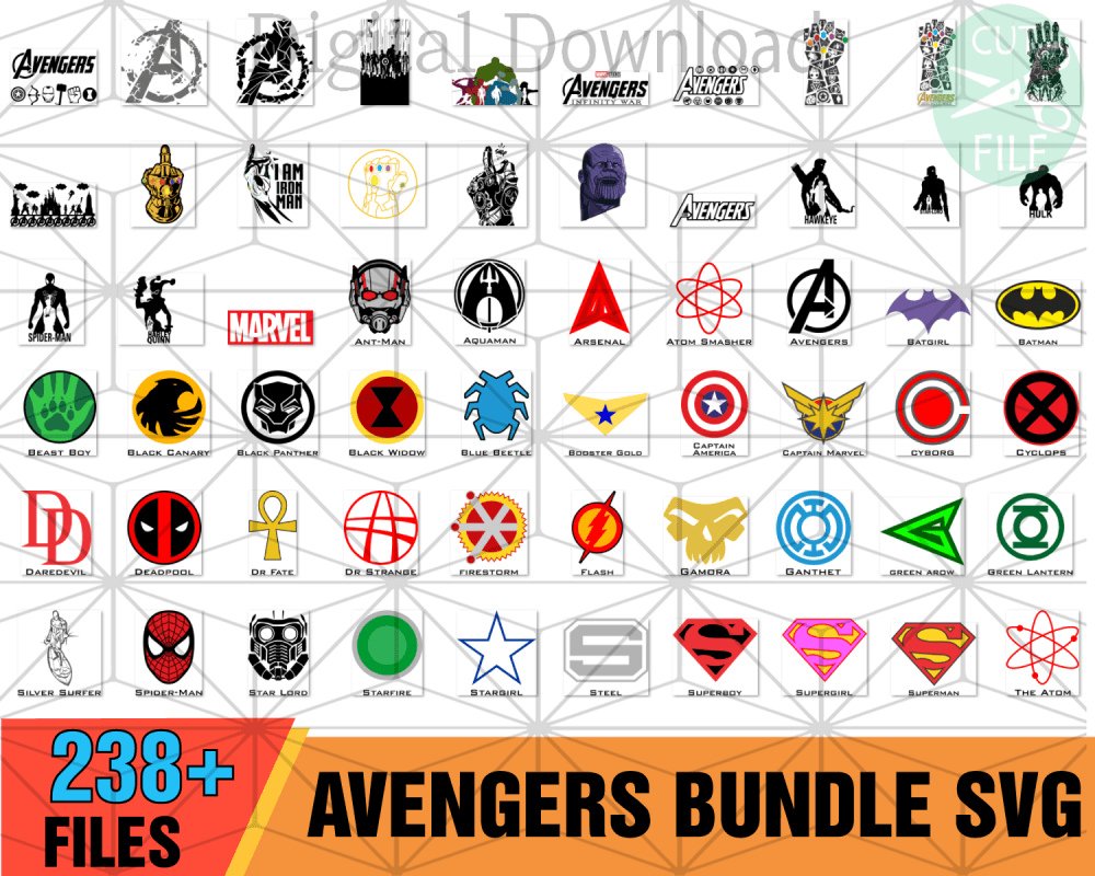 238+ Avengers Bundle SVG, Marvel Svg, Avengers Svg, Endgame Svg ...